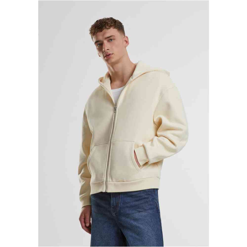 Urban Classics - Fluffy Kapuzenpullover mit Reißverschluss - Creme
